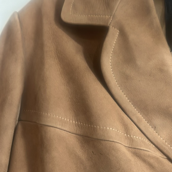 Women’s vintage suede jacket tan lined - Picture 6 of 9